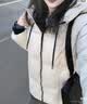 艾莱依羽绒服女时尚连帽可脱卸U型枕通勤保暖外套 松雾灰S 实拍图