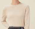 珍贝羊绒衫女装秋冬新款长袖圆领纯色经典多色打底衫内搭上衣毛衣5930 自然色 S （95码） 实拍图
