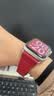 ROMISS适用于iwatch苹果手表表带apple watch S11/10/9/8/7表带意大利荔枝纹真皮腕带高级感轻奢手表链 胭脂红（小蛮腰女款） (S) 40/41/42表盘通用-银色表扣 实拍图