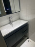 恋派浴室柜 陶瓷一体盆卫生间洗脸盆柜组合悬挂式洗漱台智能洗手盆柜 风水镜柜】珠光灰+陶瓷盆 90cm 实拍图