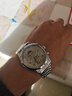 冠琴（GUANQIN）手表男机械表全自动镂空飞轮瑞士品质防水夜光皮带男士双日历手表 银色灰面-精美礼盒-定制刻字 实拍图