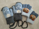 9i9宝宝手套冬季加厚婴儿童分指小孩学生户外保暖手套小熊A191 实拍图