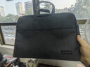 得力(deli)加宽立体办公手提袋/会议包/事务包/文件包/商务拉链袋电脑公文包男 灰色  实拍图