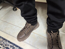 卡帝乐鳄鱼（CARTELO）男鞋冬季潮流休闲鞋子男厚底工装皮鞋男士马丁鞋 卡其加绒 42  实拍图