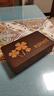 实木首饰盒便携小巧精致复古小众手镯手饰品收纳盒中国风 胡桃木色【四叶草】灰色绒 实拍图