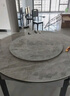 丰舍 餐桌 可变圆桌伸缩折叠实木岩板餐桌椅组合现代轻奢餐桌餐厅饭桌 黑灰色-阿玛尼灰岩板-101皮椅 【1.5米】 一桌10椅 实拍图