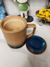叁旬（sanxun） 知行陶瓷泡茶马克杯带盖过滤水杯女男办公室茶水分离杯子定制 知行马克杯【黄砂釉】 实拍图