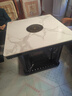 长虹（CHANGHONG） 电暖桌正方形烤火桌电炉电热取暖桌电烤桌客厅电暖炉烤火炉桌子一体取暖器家用冬季多功能电烤炉 墨石白80*80 【电陶炉+高端岩板+变频省电】 实拍图