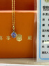 喜钻现货丨天然蓝宝石吊坠女星际18K金钻石吊坠锁骨项链彩宝生日礼物 天蓝 0.82克拉 +副钻2分（送银链） 实拍图