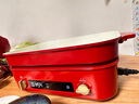 BRUNO【政府补贴】二代多功能锅家用电火锅蒸煮炒一体不沾煎烤料理锅 家用电蒸锅七夕送礼 5L 红BOE123 实拍图