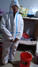 致尔康 防护服一次性连体连帽防粉尘 隔离衣防水养殖场喷漆工作服 蓝条连帽+长靴套2XL 实拍图