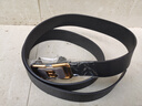 【已售100w】男士皮带贴皮无牙自动扣腰带男青年简约商务休闲裤带 黑色无牙航B 实拍图