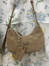 Crying center 哭喊中心 豹纹仿绒多色斜挎单肩手提机车包 含卡套 泥棕色(含卡套) 实拍图