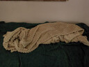 雅鹿兔毛绒毛毯A类冬季保暖加厚办公室午睡毯法兰绒沙发毯被子单人毯 兔毛条纹-卡其【加厚保暖】 150*200cm【单毛毯】 实拍图