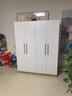 束寻【上门安装】衣柜现代简约实木挂衣杆经济型简易组装出租房卧室 两门80*40*180暖白+胡桃色 自行安装 实拍图