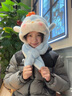 趣木也可爱企鹅翅膀会动毛绒帽子围巾一体女冬季加厚防寒保暖护耳雷锋帽 灰色企鹅脚丫 实拍图