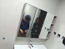 心海伽蓝（SHKL）极简收纳智能浴室柜实木臻灰色照明除雾洗手盆柜组合陶瓷盆4546 【锦云系列】90cm普通镜柜+冷热龙头 实拍图
