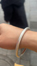 顺庆银楼古法银手镯哑光9999足银男女传承镯子饰品闭口素圈手镯送女友 古法手镯40克-58mm配证书 实拍图