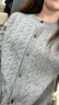 优衣库女装纽花圆领针织开衫/毛衣外套空调衫通勤秋冬新款481477 03 灰色 XL 实拍图