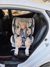 贝倍适（BAYBETSS）儿童安全座椅汽车用0-4-12岁宝宝360度旋转婴儿车载坐椅ISOFIX 米灰色【遮阳棚+上拉带+侧保护】 实拍图