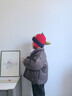 牧萌儿童帽子秋冬季护耳男女童保暖毛线针织帽宝宝学生时尚童帽 红色 实拍图