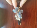 奢蔻（Cercoo）绣蝶花语发夹后脑勺发卡夹子发饰一字夹妈妈生日礼物女士 蓝色 实拍图