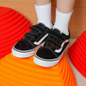 VANS范斯童鞋官方 Old Skool V黑色经典款魔术贴中大童板鞋 黑色 27.5码 实测内长17cm 实拍图