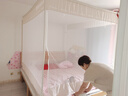 半弦月真A类抗菌防摔蚊帐架1.8x2米免安装婴儿童家用1.5大床三开门纹怅 【银灰】A类抗菌帐纱+免安装支架 180cm*200cm*170cm 丨全底款 实拍图