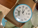 康巴丝（Compas）挂钟 创意时尚时钟 日历石英钟客厅卧室挂表c2855Y 蓝色 26cm 实拍图