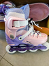 乐秀（ROADSHOW）轮滑鞋儿童溜冰滑冰鞋可调男女童专业轮滑鞋6-12岁初学RX1S滑轮鞋 全闪粉紫单鞋【送轮滑包大礼包】 M 中码(32-35适合4-7岁) 实拍图