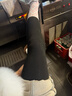 猫人长筒袜套女加长款护膝空调房老寒腿羊绒保暖加厚毛圈护腿袜秋冬季 【加长款 黑色】 1双 均码 实拍图