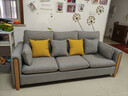 源氏木语布艺沙发简约现代客厅实木沙发小户型转角布沙发【雾灰小三人位】 实拍图