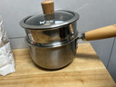 双枪316L不锈钢小奶锅辅食锅汤锅泡面蒸锅燃气电磁炉16cm带盖带蒸笼 实拍图