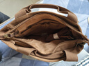 新潮代单肩包男帆布大容量斜挎包休闲手提公文包男士多功能邮差包 咖啡色帆布款【可放A4纸张/可放15.6寸电脑】 实拍图