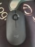 罗技（Logitech）时尚系列 PEBBLE鼠标 无线蓝牙鼠标 办公静音鼠标 女性鼠标对称鼠标 鹅卵石造型 石墨黑 实拍图