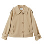 香影卡其色小个子风衣女短款2025春秋新款显高英伦风翻领休闲外套 卡其色 S 实拍图