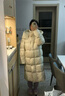 美力城长款羽绒服女装新款90%鹅绒过膝外套连帽户外休闲运动风051 灰色 M 实拍图