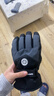 目丸保暖手套男女户外冬天骑行防寒风加绒厚触屏女防水冬季棉滑雪手套 4#雪花圆标黑色（拼色男款） 实拍图