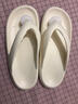 稻草人人字拖鞋男士简约云感情侣居家用防滑沙滩运动户外女凉拖 白40-41 实拍图