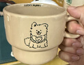 马克杯ins风萨摩叠叠学生牛奶杯可爱大容量喝水杯家用陶瓷杯 咖色小狗摩叠叠杯 实拍图