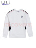 ELLE ACTIVE休闲圆领卫衣女装秋季时尚百搭拼色运动减龄薄款舒适透气套头衫 白色 L 实拍图