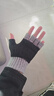 目丸手套男冬季保暖触屏开车骑车外卖摩托车骑行防风冬天露指女棉手套 1#黑色-拉链翻指款 实拍图