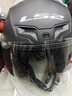 LS2新款摩托车头盔四分三盔电动助力车四季大尾翼大码男女半盔OF608 哑黑 XL(建议57-58CM) 实拍图