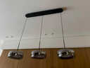 施美特餐厅吊灯现代简约餐桌灯国王湖轻奢极简一字长条吧台中山灯具套餐 3头长盘-砂黑+烟灰罩-三色变光 实拍图