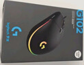罗技（G）G102第二代游戏鼠标 RGB流光灯效鼠标 轻量化  游戏级8000DPI传感器 黑色 200-8000DPI 实拍图