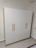 束寻【上门安装】衣柜现代简约实木挂衣杆经济型简易组装出租房卧室 两门80*40*180暖白+胡桃色 自行安装 实拍图