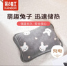 彩虹暖手宝热水袋充电热暖手器暖肚子脚暖身暖水袋暖宝宝 灰兔 实拍图