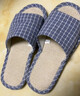 回力拖鞋男女款亚麻凉拖情侣居家休闲轻盈透气吸汗厚底耐磨地板拖 经典网格款HL1036浅灰色44码一45码 实拍图
