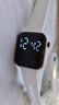 其他品牌高颜值LED手表时尚方形学生科技感超强夜光数字个性运动 白色 实拍图
