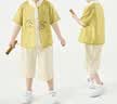 罗蒙男童汉服中国风中秋唐装套装儿童新中式毕业演出服 黄色130 实拍图